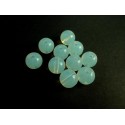 10 weisse Opal Glasperlen rund 10mm Opalglas - Schmuckzubehör