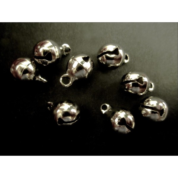 8x silberfarben Glöckchen 11x8mm Schmuckanhänger - Schmuckzubehör - Leisure-Beads DIY