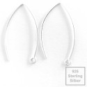 2x 925 Sterling Silber Ohrhaken 45mm 925er Ohrhänger - Schmuckzubehör aus 925 Silber