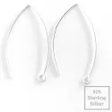 2x 925 Sterling Silber Ohrhaken 45mm 925er Ohrhänger - Schmuckzubehör aus 925 Silber - Leisure-Beads DIY