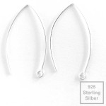 2x 925 Sterling Silber Ohrhaken 45mm 925er Ohrhänger - Schmuckzubehör