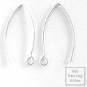 2x 925 Sterling Silber Ohrhaken 32mm 925er Ohrhänger - Schmuckzubehör