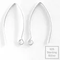 2x 925 Sterling Silber Ohrhaken 32mm 925er Ohrhänger - Schmuckzubehör - Leisure-Beads DIY