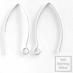 2x 925 Sterling Silber Ohrhaken 32mm 925er Ohrhänger - Schmuckzubehör
