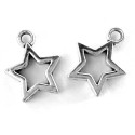 2x silberfarben Stern Anhänger 15x12mm Schmuckanhänger - Schmuckzubehör Anhänger