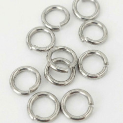 Leisure-Beads - 200x Edelstahl 304 Biegering 9mm x 1,5mm silberfarben - Schmuckzubehör