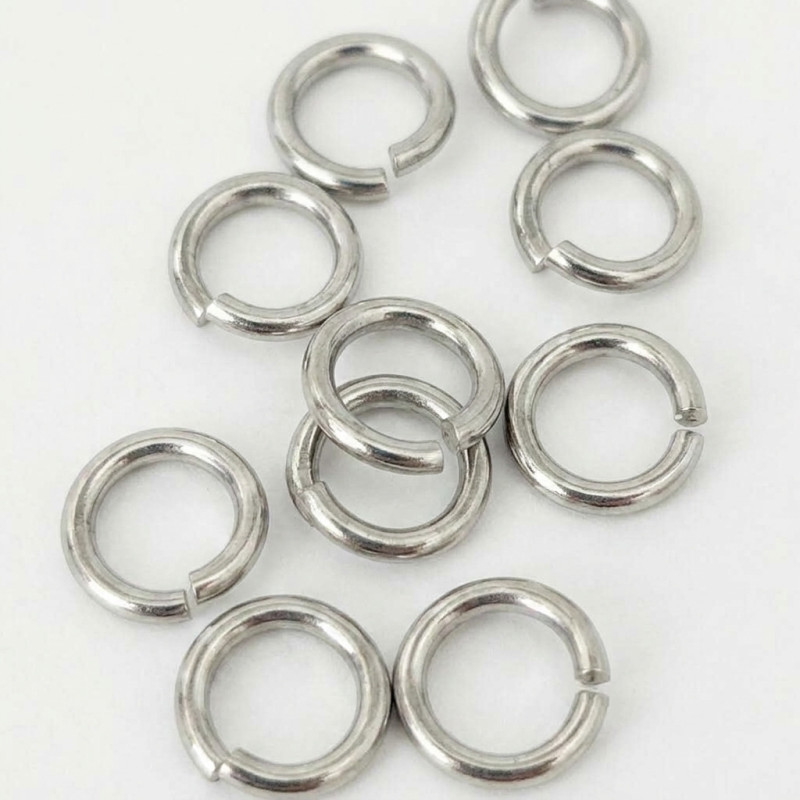 200x Edelstahl 304 Biegering 9mm x 1,5mm silberfarben - Schmuckzubehör