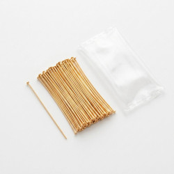 Leisure-Beads - 50x 18K vergoldete Nietstifte 30mm Schmuckdraht mit Kopf - Schmuckzubehör