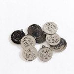 1x silberfarbener Edelstahl Anhänger 20x18x1,1mm mit Gräsern - Schmuckzubehör