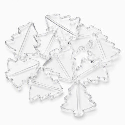 Leisure-Beads - 10 hochtransparente Acryl Weihnachtsbaum Perlen 41x39x5mm - Schmuckzubehör