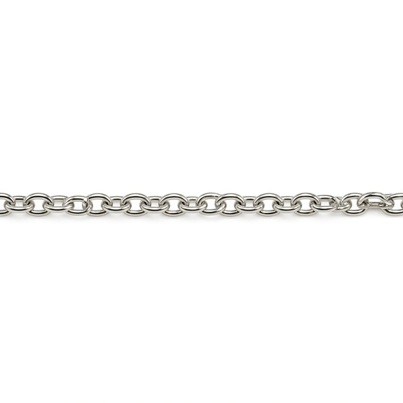 1m Edelstahl 304 Kette 2,5x2x0,5mm silberfarbene Schmuckkette Gliederkette - Schmuckzubehör