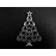 1x großer silberfarbener Weihnachtsbaum ca. 52x36mm X-Mas Anhänger/Deko - Schmuckzubehör