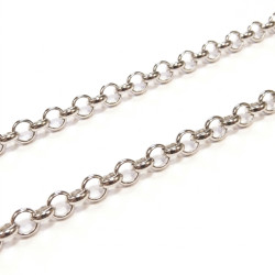 Leisure-Beads - 1m Edelstahl Jasseronkette 3x1,2mm silberfarbene Schmuckkette Gliederkette - Schmuckzubehör