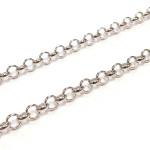 1m Edelstahl Jasseronkette 3x1,2mm silberfarbene Schmuckkette Gliederkette - Schmuckzubehör