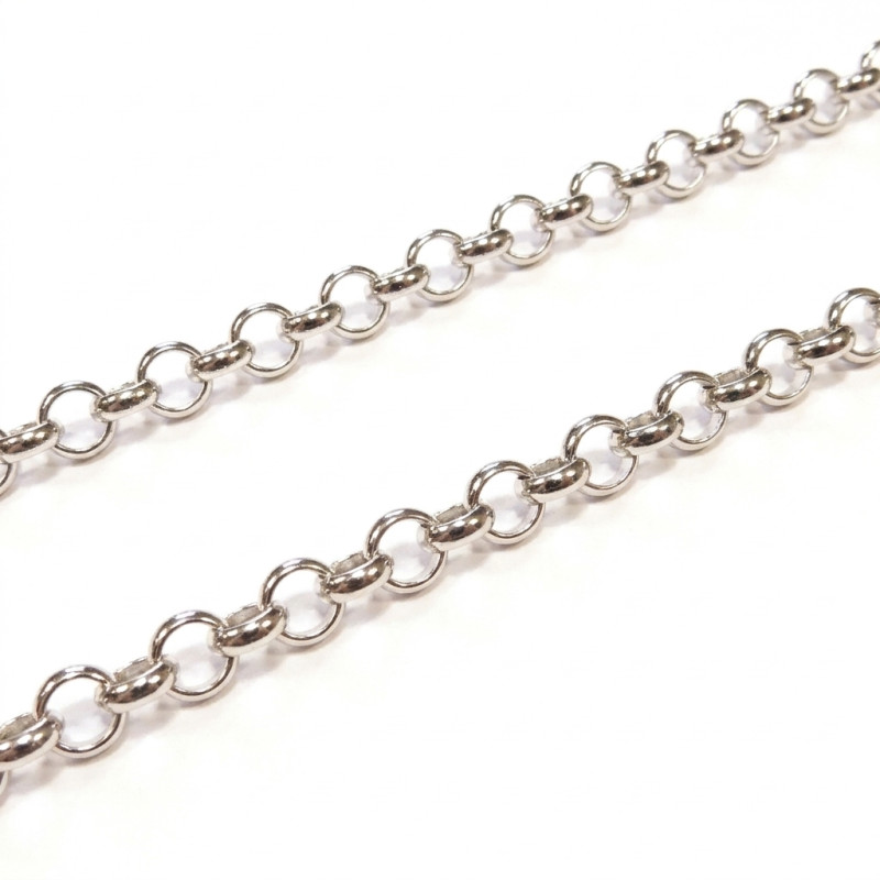 1m Edelstahl Jasseronkette 3x1,2mm silberfarbene Schmuckkette Gliederkette - Schmuckzubehör