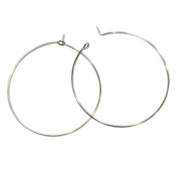 Leisure-Beads - 2x Edelstahl 304 Creolen 54mm in silberfarben - Schmuckzubehör