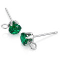 2x grüne Edelstahl Strass Ohrstecker mit Öse 16x7x5mm - Schmuckzubehör
