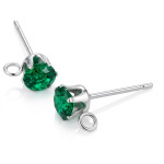 2x grüne Edelstahl Strass Ohrstecker mit Öse 16x7x5mm - Schmuckzubehör
