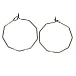 2x eckige Edelstahl 316 Creolen 25mm silberfarben Weinglasringe - Schmuckzubehör