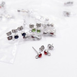 30x Edelstahl Strass Ohrstecker mit Öse 15x7x4mm im Mix - Schmuckzubehör