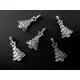 5x kleiner Weihnachtsbaum Anhänger ca. 20x11mm X-Mas silberfarbener Schmuckanhänger - Schmuckzubehör - Leisure-Beads DIY
