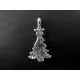 Rückseite kleiner Weihnachtsbaum Anhänger ca. 20x11mm X-Mas silberfarbener Schmuckanhänger - Schmuckzubehör - Leisure-Beads DIY