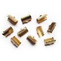 10x goldfarbene Bandklemme 13mm Bandverbinder - Schmuckzubehör