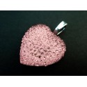 1x rosa Herz Anhänger II. WAHL 21x25mm Strassherz - Schmuckzubehör