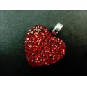 1x roter Herz Anhänger 25x21mm II. WAHL Strassherz - Schmuckzubehör
