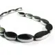 1 Strang schwarze Fensterperlen 18mm oval mit Silberrahmen Kristallglas - Schmuckzubehör - Leisure-Beads DIY