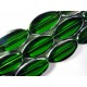 1 Strang grüne Fensterperlen 18mm oval mit Silberrahmen Kristallglas - Schmuckzubehör