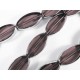 1 Strang lila / violett Fensterperlen 18mm oval mit Silberrahmen Kristallglas - Schmuckzubehör