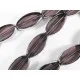 1 Strang lila / violett Fensterperlen 18mm oval mit Silberrahmen Kristallglas - Schmuckzubehör - Leisure-Beads DIY