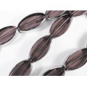 1 Strang lila / violett Perlen 18mm oval mit Silberrahmen Glas - Schmuckzubehör