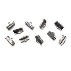 Leisure-Beads - 10x Bandklemme 13mm hellsilberfarben Bandverbinder - Schmuckzubehör