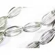 1 Strang weiss transparente Fensterperlen 18mm oval mit Silberrahmen Kristallglas - Schmuckzubehör - Leisure-Beads DIY