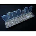 Box mit 1500x hellsilberfarbene Biegering 3-8mm runde Binderinge - Schmuckzubehör Set