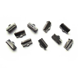 Leisure-Beads - 10x silberfarbene Bandklemme 13mm silberfarbene Bandverbinder - Schmuckzubehör