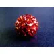 1x rote Shamballa 16mm Strass Perle leuchtend rot - Schmuckzubehör - Leisure-Beads DIY