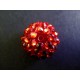 1x rote Shamballa 16mm Strass Perle leuchtend rot - Schmuckzubehör