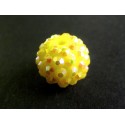 1x hellgelbe Shamballa 14x16mm Strass Perle mit AB-Effekt - Schmuckzubehör Shamballa