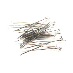 Leisure-Beads - 20 Nietstifte 30mm hellsilberfarben Schmuckdraht mit Kopf - Schmuckzubehör