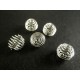 5x Spiralen Metallperle ca. 9x10mm hellsilberfarben platinfarben - Schmuckzubehör