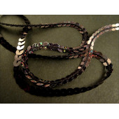 1m schwarzes Holo Paillettenband 6mm Breite - Bastelbedarf