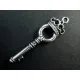 1x großer Schlüssel mit Krone ca. 12x45mm silberfarben Schmuckanhänger - Schmuckzubehör - Leisure-Beads DIY