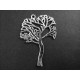 1x großer filigraner Baum Anhänger ca. 47x34mm silberfarbener Schmuckanhänger - Schmuckzubehör