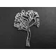 1x großer filigraner Baum Anhänger ca. 47x34mm silberfarbener Schmuckanhänger - Schmuckzubehör - Leisure-Beads DIY