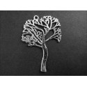1x filigraner Baum Anhänger 47x34mm silberfarbener Schmuckanhänger - Schmuckzubehör