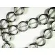1 Strang weiss transparente Fensterperlen 14mm rund mit Silberrahmen Kristallglas - Schmuckzubehör - Leisure-Beads DIY