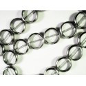1 Strang transparente Perlen 14mm II. Wahl rund mit Silberrahmen Glas - Schmuckzubehör